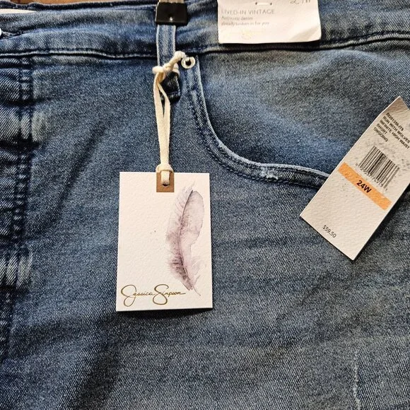 Jessica Simpson 24W Infinity High Waist Buttonfly Jean Shorts - Picture 8 of 13